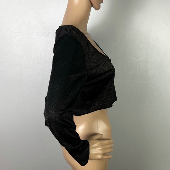 NEW ONIA BLACK METALLIC CROP TOP - Picture 4 of 9